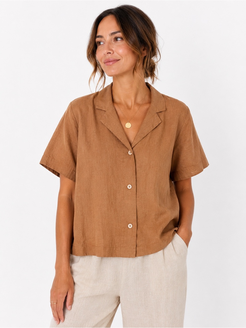 Quince 100% European Linen Shirt Button Down Shirt , M